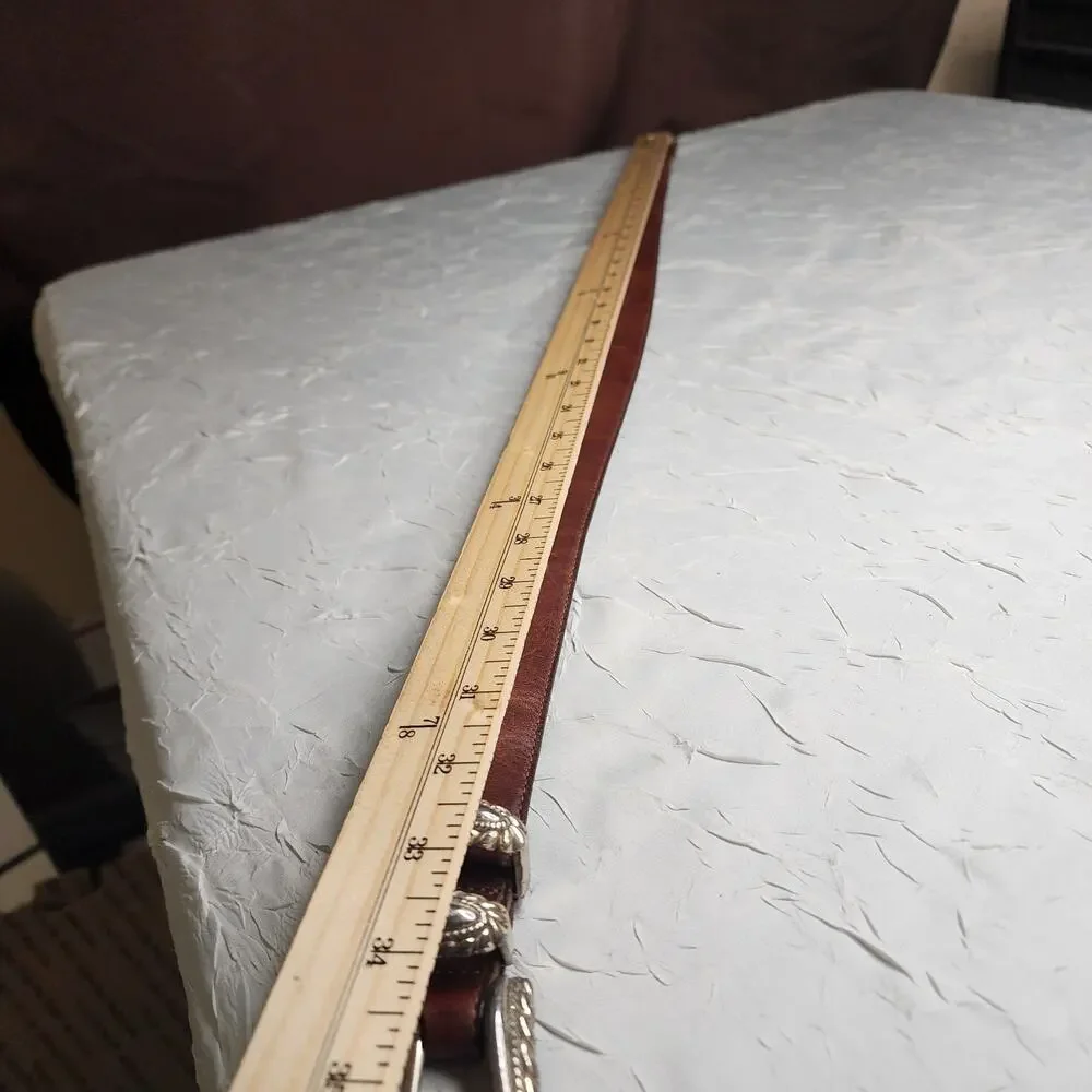 Brighton Womens Belt Size M Brown Leather Western Cowgirl Made In U.S.A 44909 - Picture 8 of 8